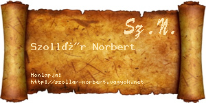 Szollár Norbert névjegykártya