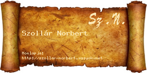 Szollár Norbert névjegykártya